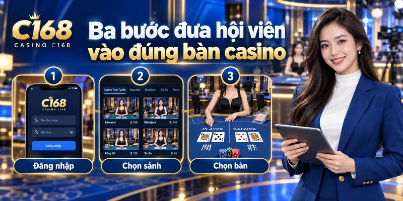 Ba bước đưa ra trên bàn sòng bạc chính xác