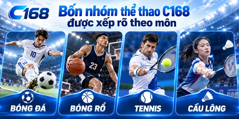 Bốn nhóm có thể thao tác C168 được xác định theo môn học