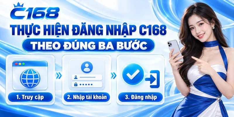 Thực hiện đăng nhập C168 theo đúng ba bước
